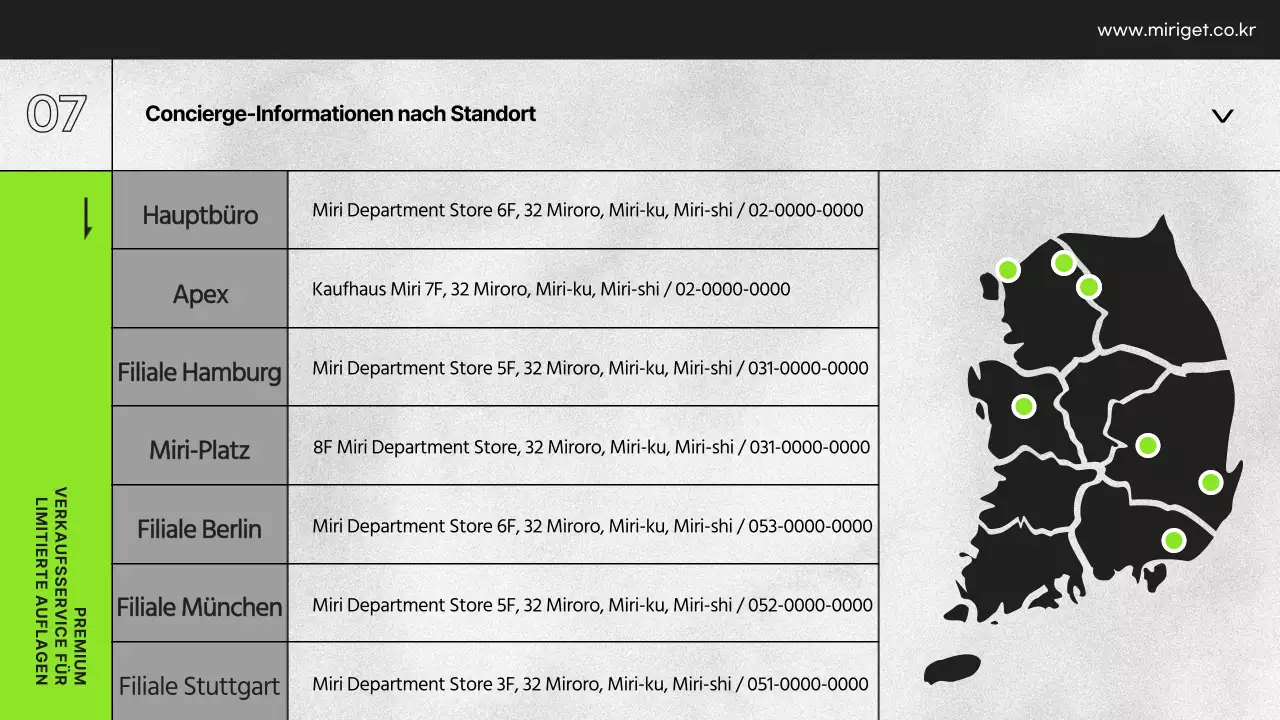 Präsentation der VIP-Vorteile eines Kaufhauses in Schwarz-Weiß und Limettengrün