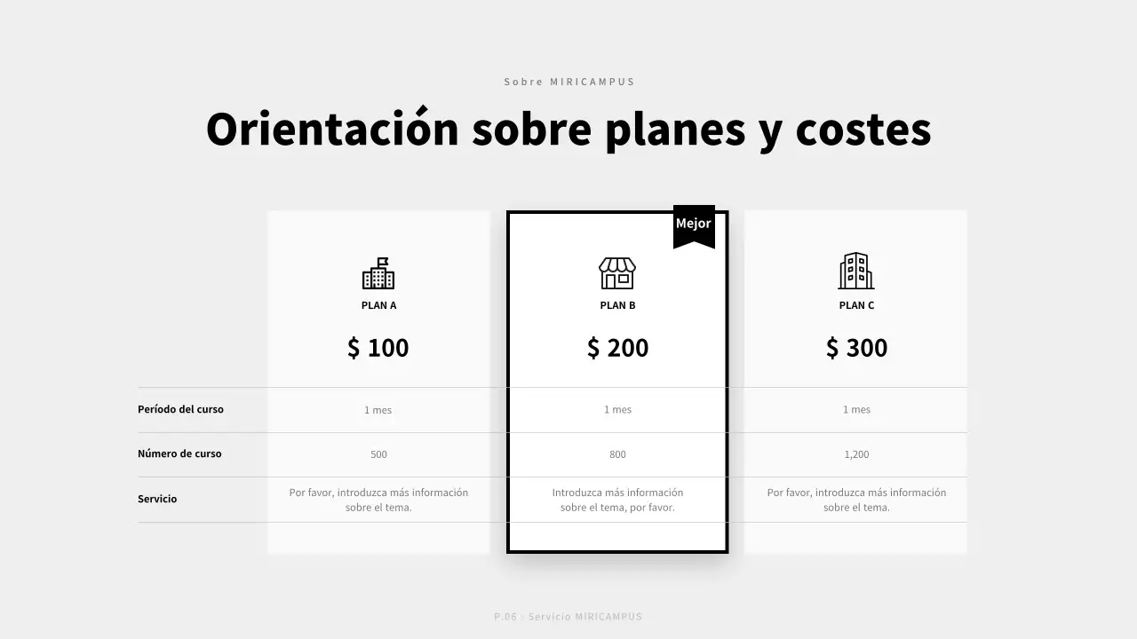 Plan de empresa para negocios en tonos grises