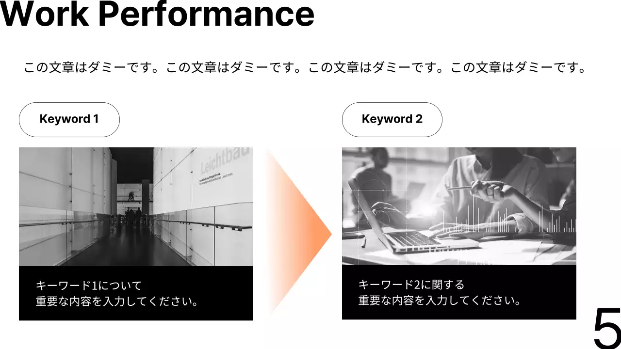 オレンジ モダン ビジネス 報告書 プレゼンテーション