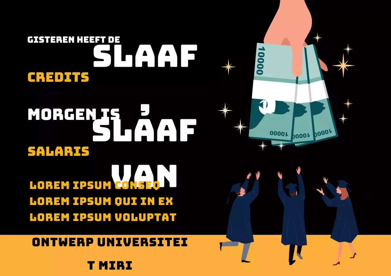 Gele zwarte illustratie afstudeerviering