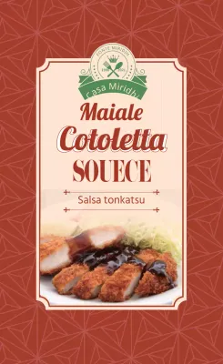 Foto rossa etichetta vintage di salsa tonkatsu