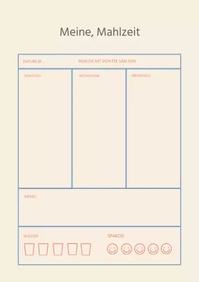 Beige blaue Linien einfacher Tracker