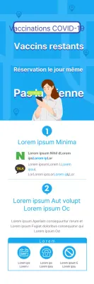 Rendez-vous pour les vaccins le jour même dans un bleu fidèle et un look épuré