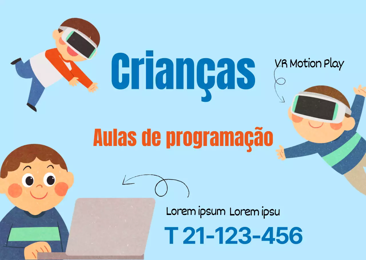 Ilustração de uma personagem gira azul clara para promover uma aula de programação