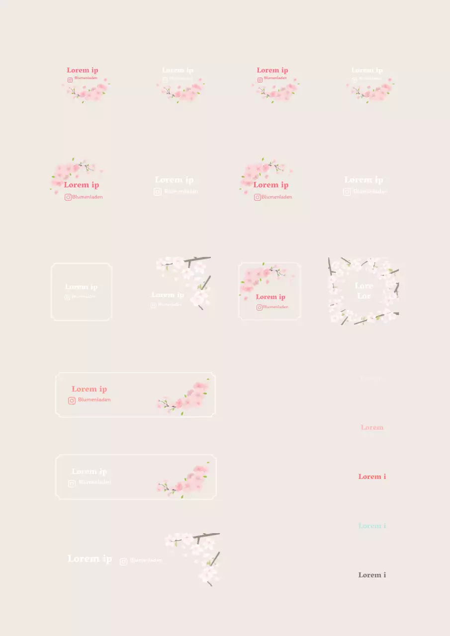 Sentimentale Frühlingsblumen-Illustration in Rosa