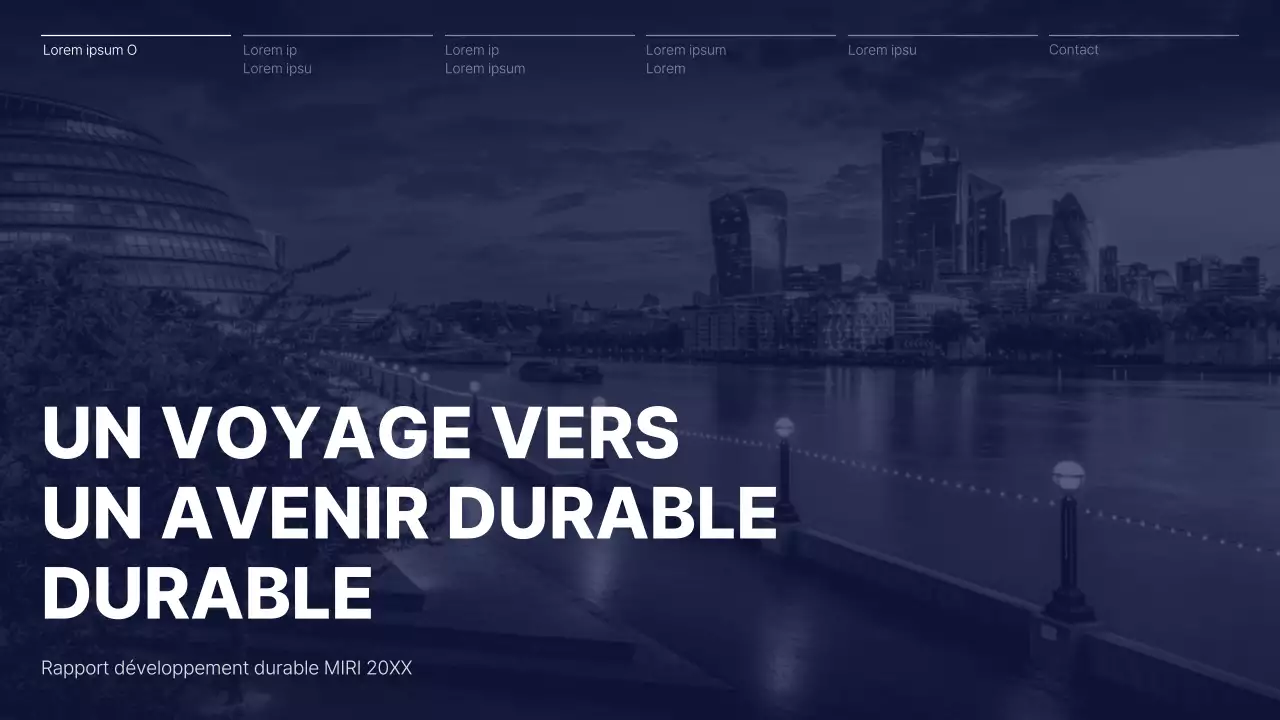 Concept simple en bleu marine et blanc rapport de gestion d'entreprise