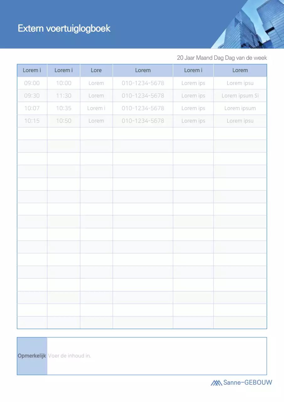 Blue Tone Extern Voertuigbeheer Leader Gebouw Beveiligingsbureau voor commercieel voertuigbeheer