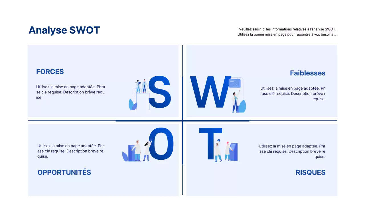 Image en bleuAnalyse SWOT en surbrillance