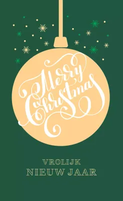 Groen Geel Illustratie Kerstwenslabel