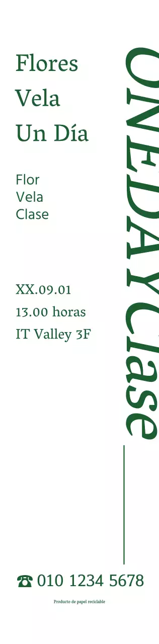 Sobre la clase de un día: una sencilla vela floral de estilo escultórico y sentimental en color verde.