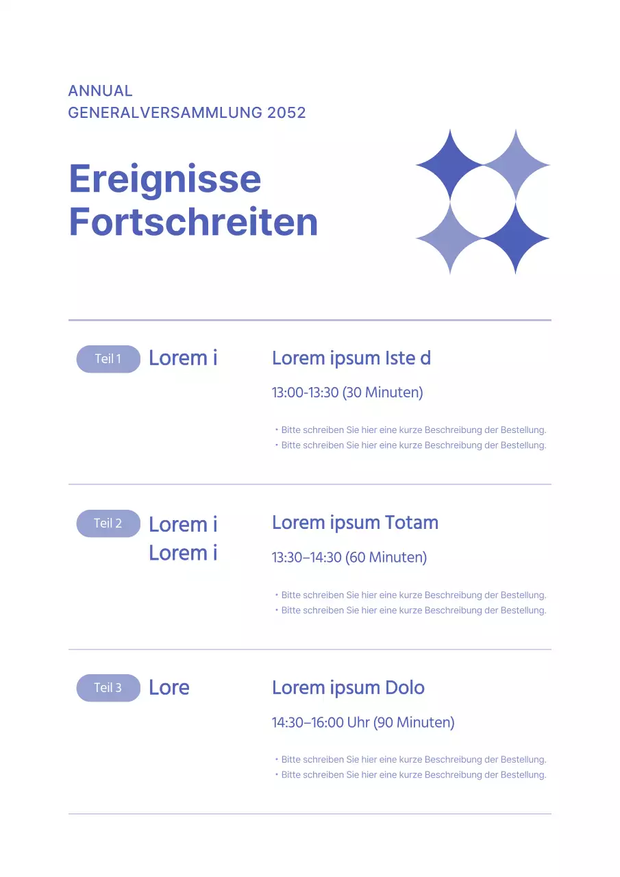 Hauptversammlung zu Silvester in Blau, Gelb und Grün