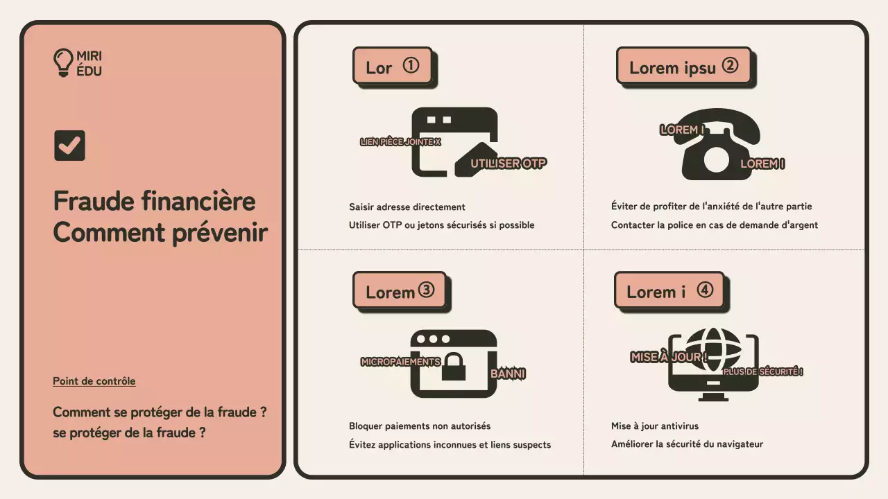  Guide minimaliste de formation à la prévention de la fraude (beige et orange)