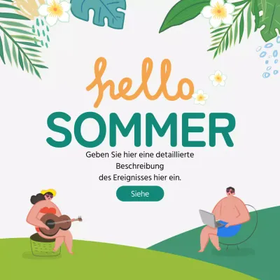 grün niedlich illustration instagram hashtag kommentar sommerveranstaltung