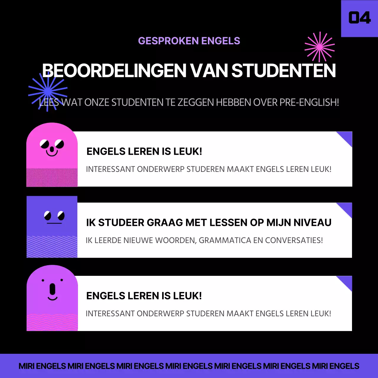 Engelse masteropleiding in zwart en paars