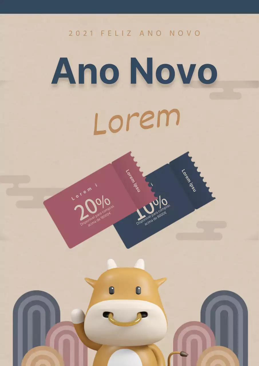 Promover uma venda de Ano Novo com um esquema de cores azul tradicional