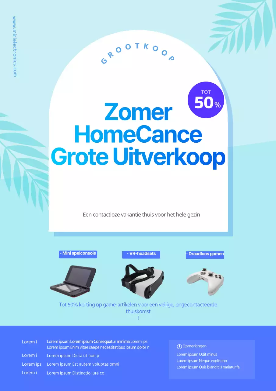 Coole blauwe zomerposter