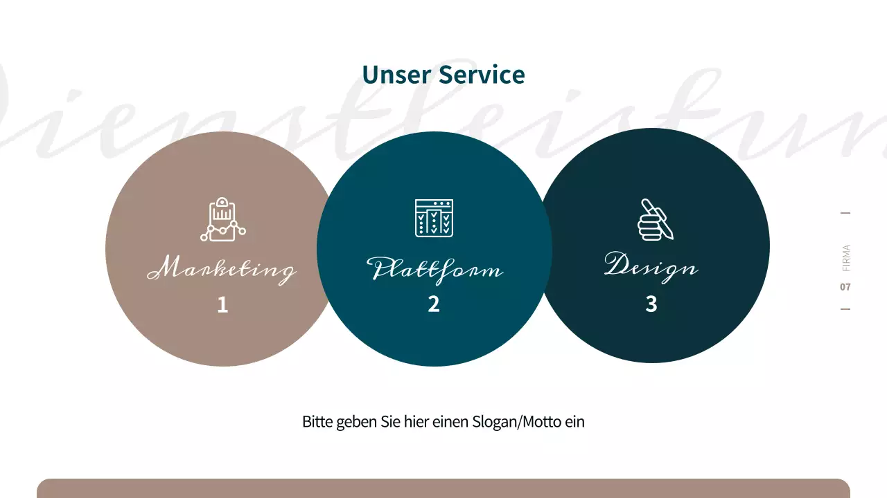 Einfaches Geschäftsangebot in Türkis und Braun