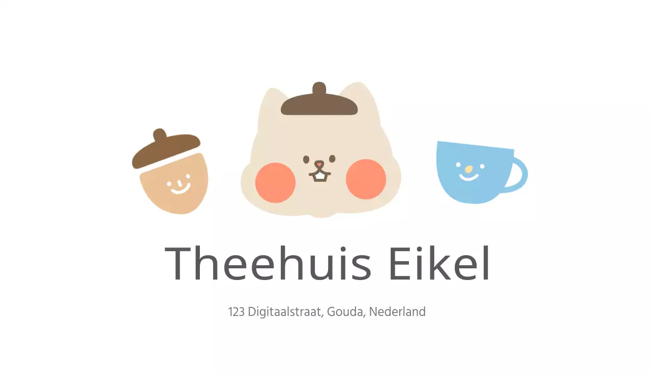 Witte schattige geïllustreerde gestempelde visitekaartjes voor een café