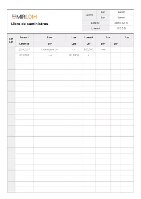 Documentación sencilla del libro de suministros