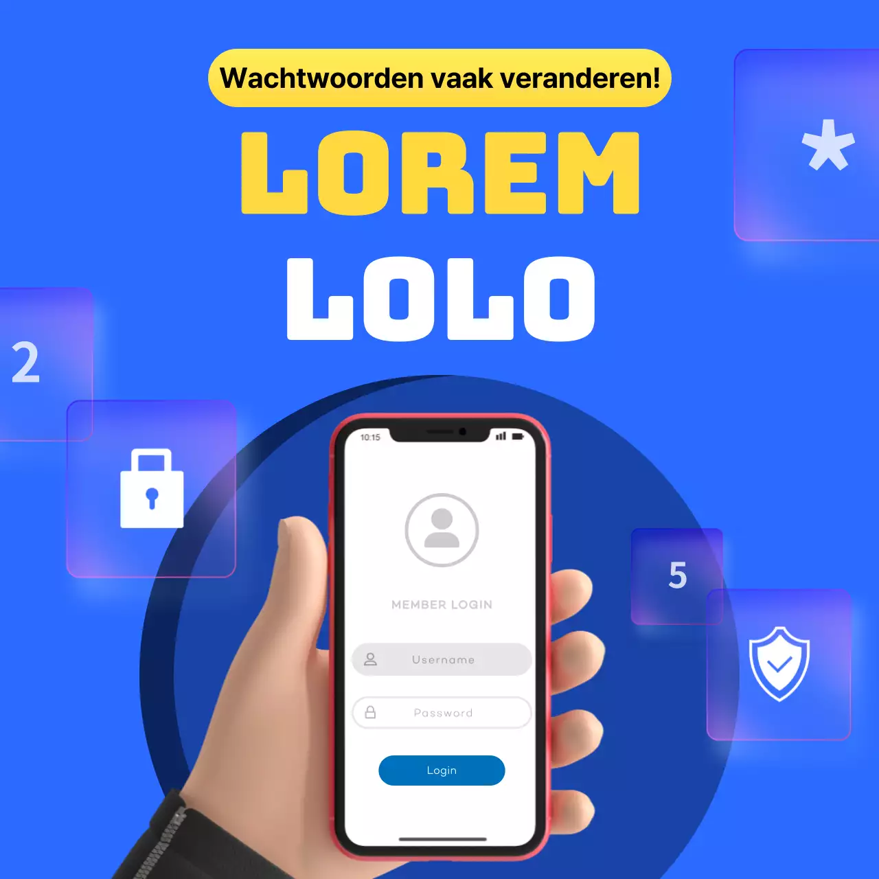 Nette blauwe en gele wachtwoordcombinaties