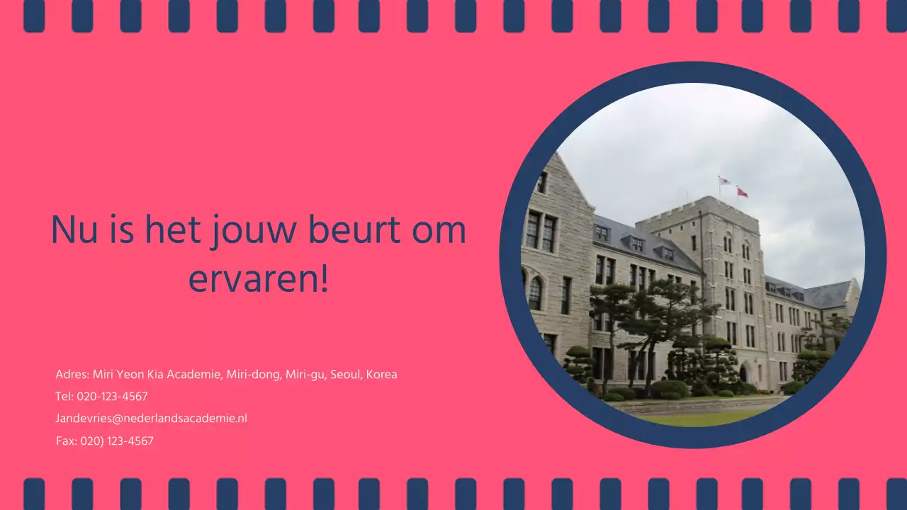 Cinemaconcept-workshop in marine- en roze tinten