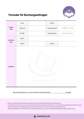 Antragsformular für violette Punkte für Bibliothekskäufe