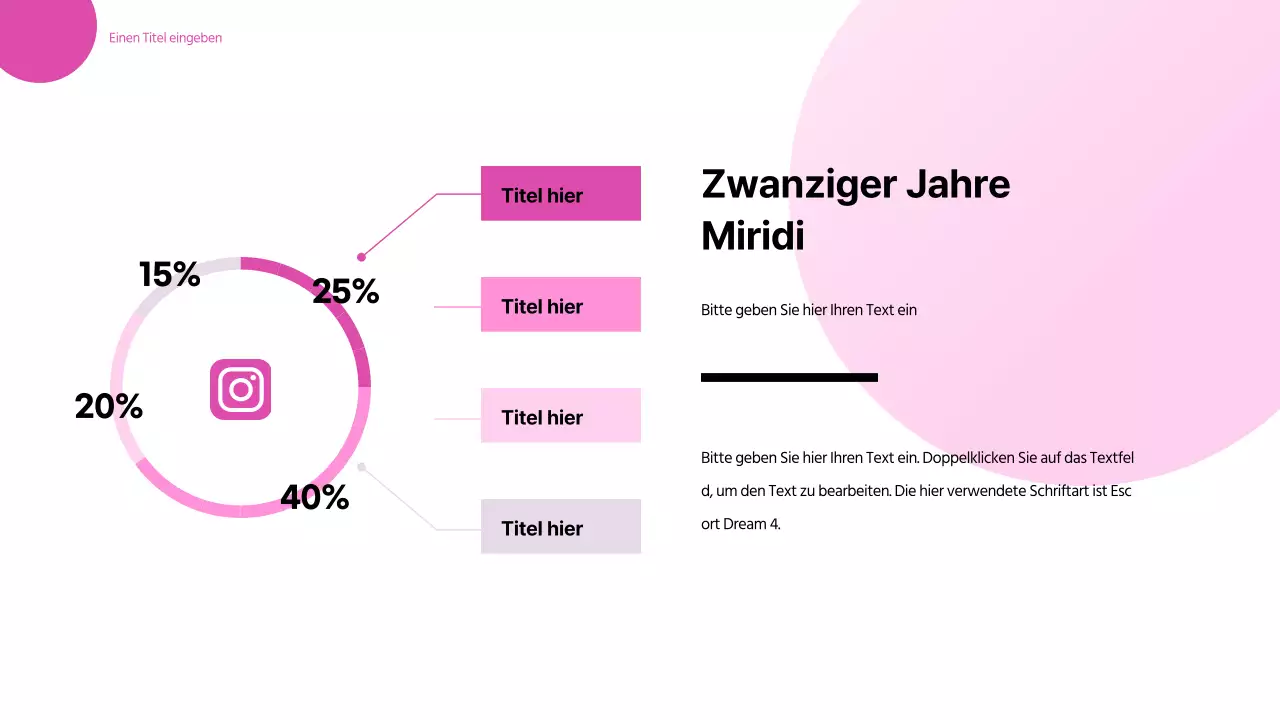 Rosa und fröhliche Kosmetik-Doughnut-Chart-Infografik