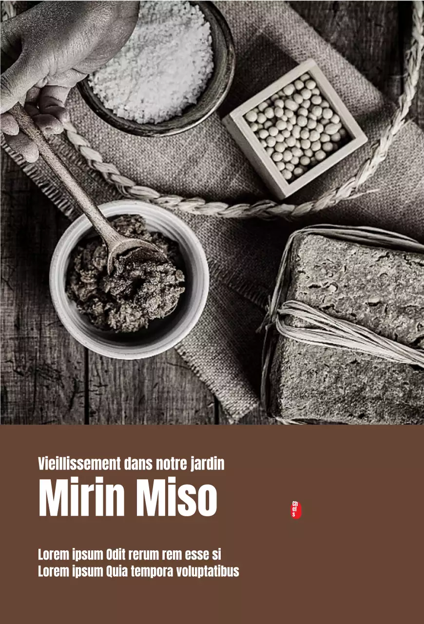 Carte postale verticale de la description de la marque de miso brun