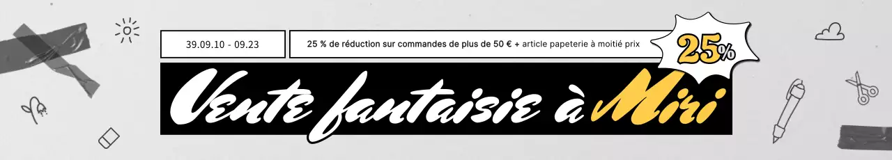 Papeterie fantaisie simple en noir et blanc en vente