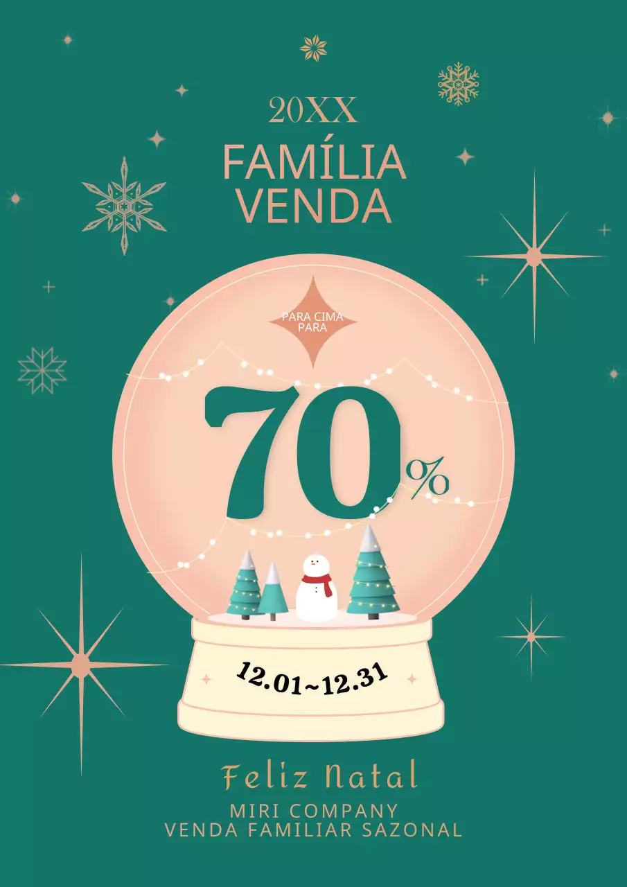 Cartaz de vendas de família simples e elegante em verde