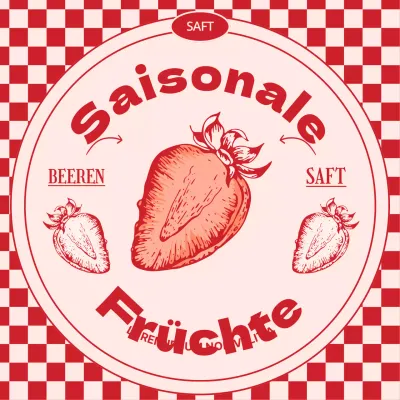 Rot-rosa Retro-Erdbeer-Saisonmenü eingeführt