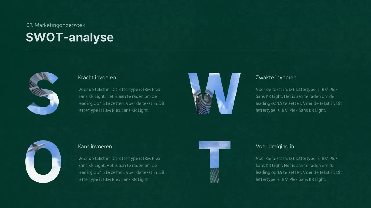 Groen en oranje structuurconcept ondernemingsplan