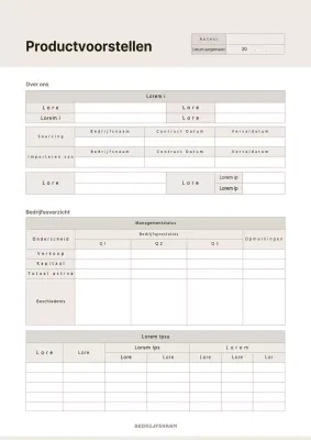 Een eenvoudig productvoorstel in wit en beige