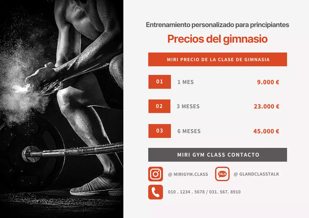 Precios y horarios de los gimnasios cubiertos naranja y monótono