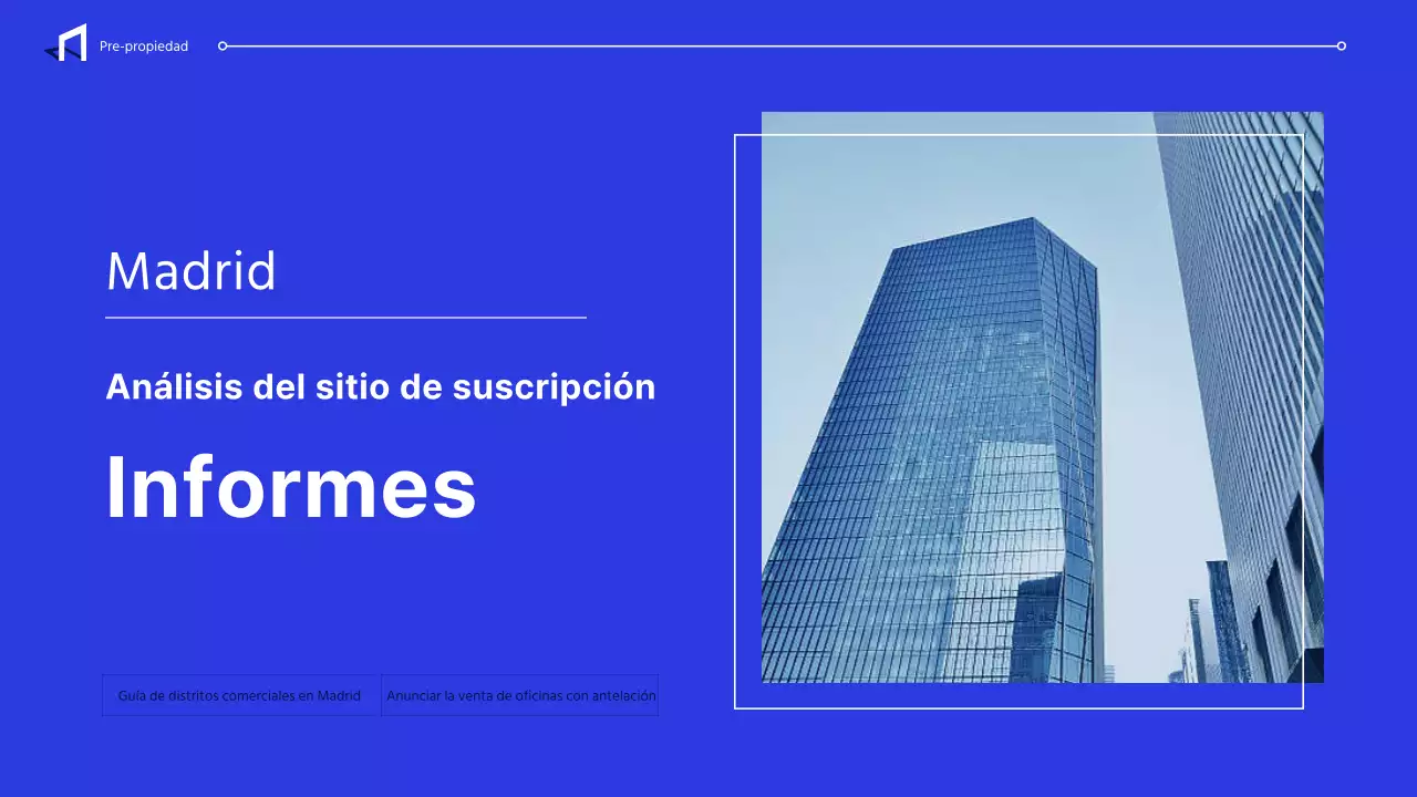 Informe sobre la inversión en oficinas de color azul