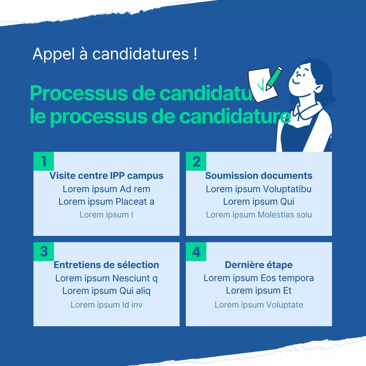 Le parcours universitaire bleu et menthe