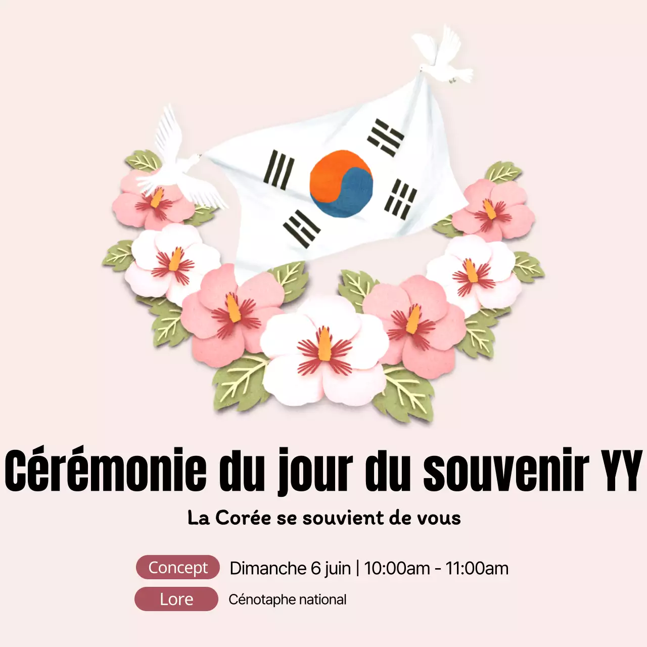 Un guide du dimanche du souvenir en pastel rose indigo