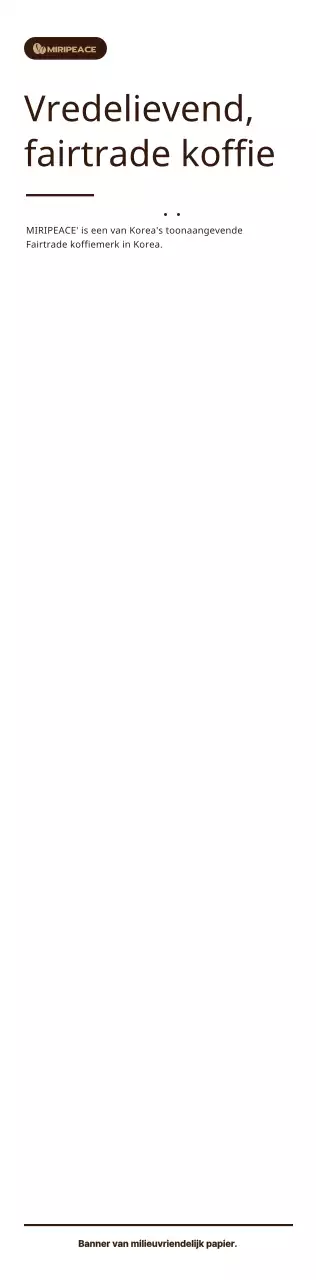 Bruine, eenvoudige tekstinformatie over Fairtrade koffie op het schap