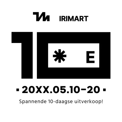 Eenvoudige, schone, tekstrijke lay-outstijl Kondig de 10e jubileumaanbieding van de kruidenier aan en promoot deze