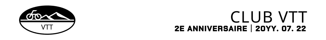 Logo simple et branché en noir et blanc pour célébrer le deuxième anniversaire d'un club cycliste.