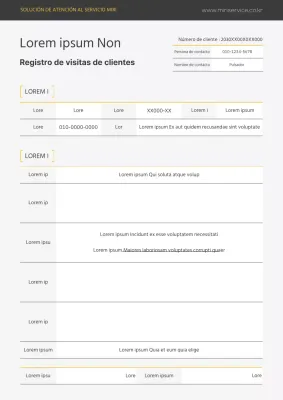 Un sencillo diario gris-amarillo de visitas de clientes