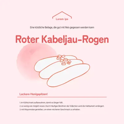 Rote Illustration einfache Delikatessen Quadrat Aufkleber