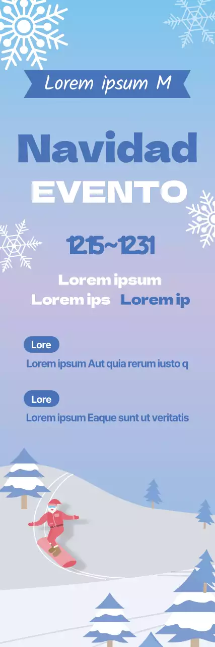 Azul gradiente ilustración Navidad estación de esquí descuento evento