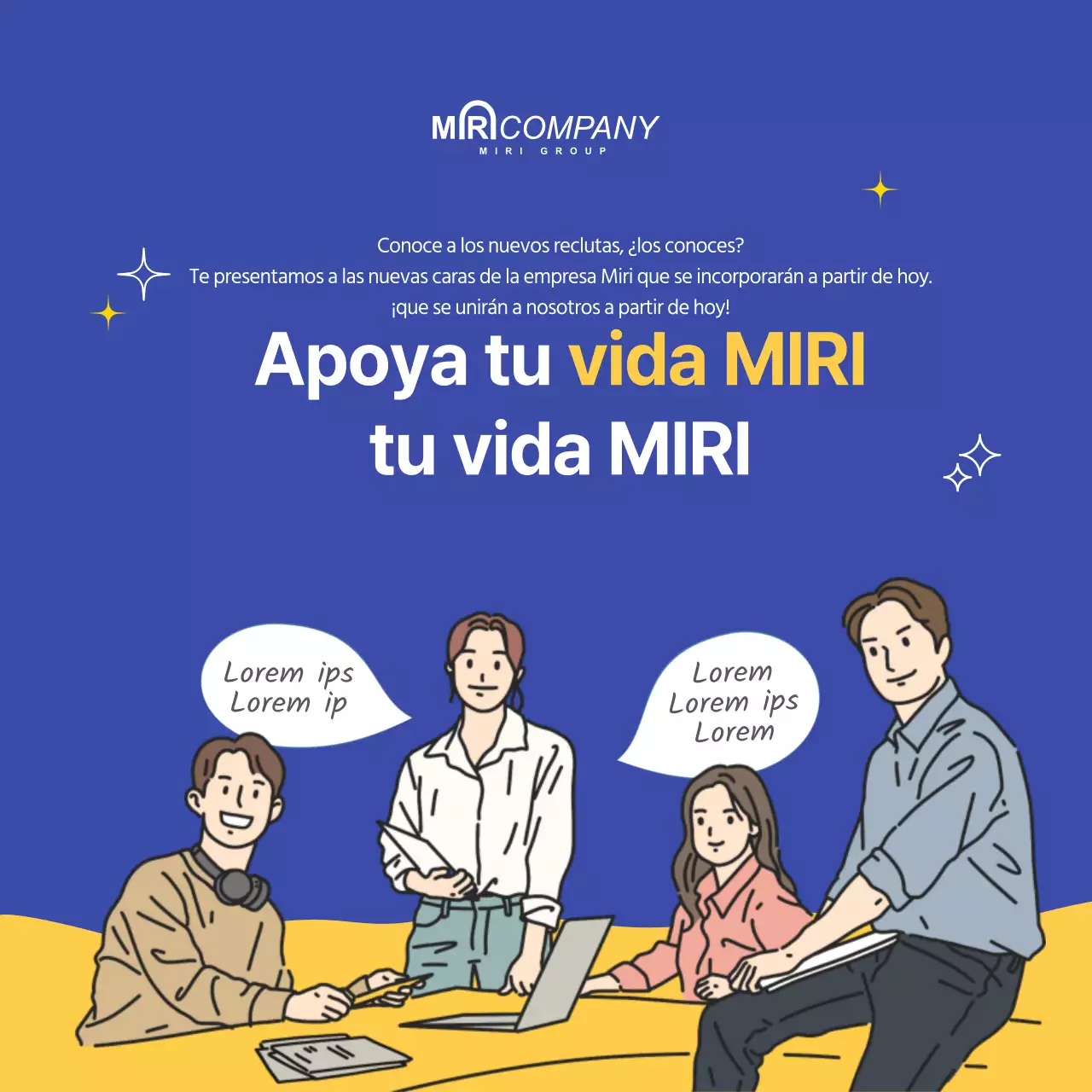 Concepto azul amarillo tarjeta de presentación de empleado corporativo noticias contenido de medios sociales