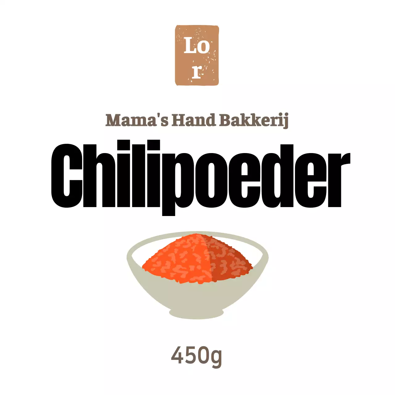 Witte eenvoudige delicatessen bijgerecht chilisticker