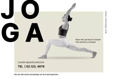 Eenvoudige zwart-wit foto yoga promotionele transparanten