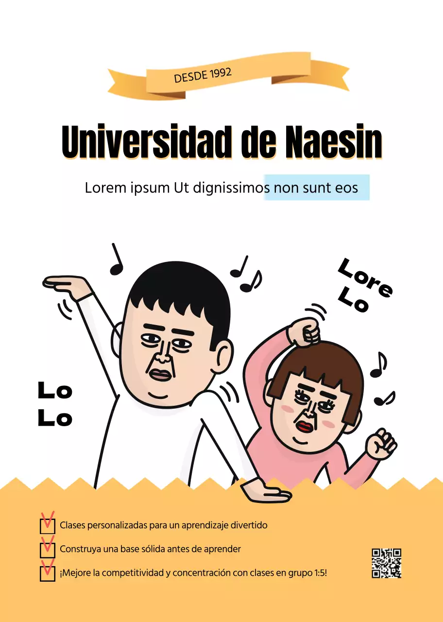 Cuaderno promocional escolar con un concepto lúdico de ilustración