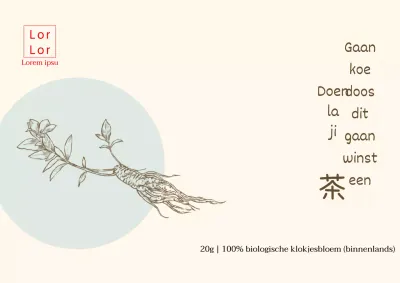 Muntkleurige tekening bellflower thee