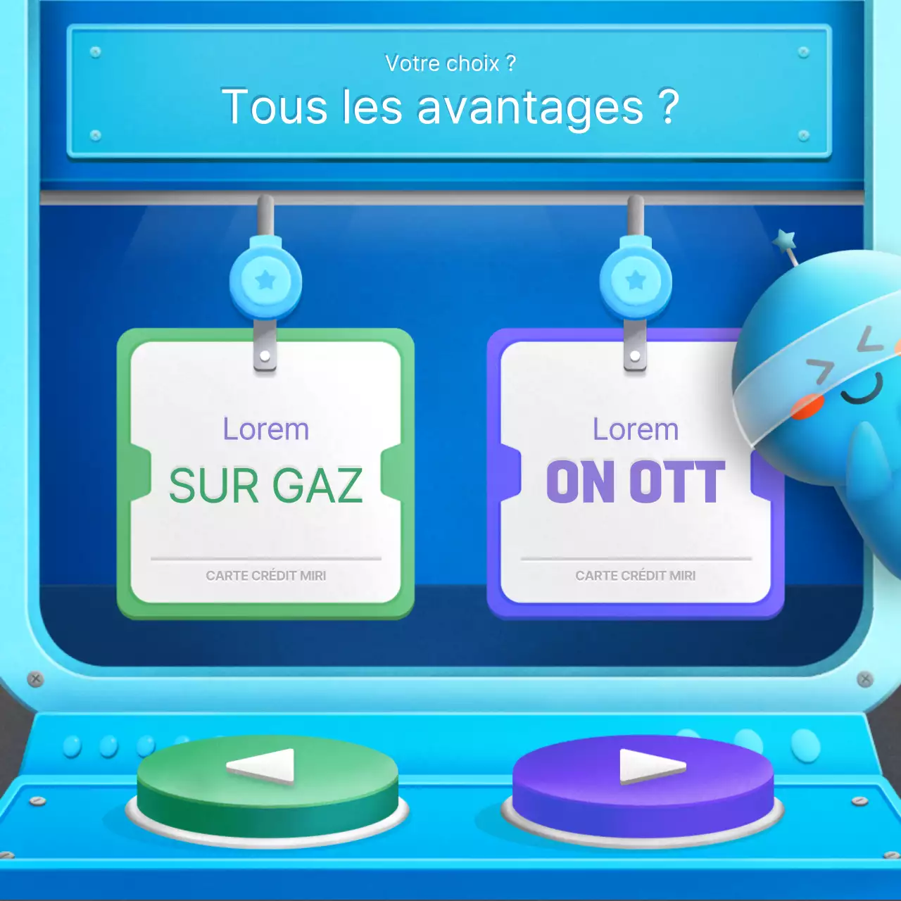 Test de carte de crédit : concept de laboratoire bleu mignon