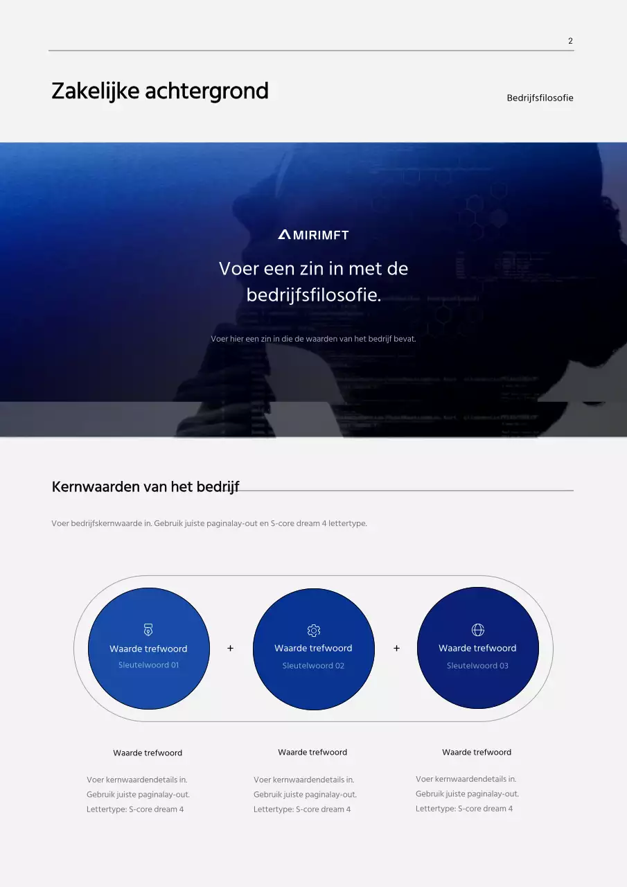 Zwart en blauw kleurverloop concept productie business plan